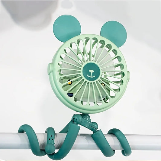 Octopus Stroller Fan With Clip, USB Rechargeable